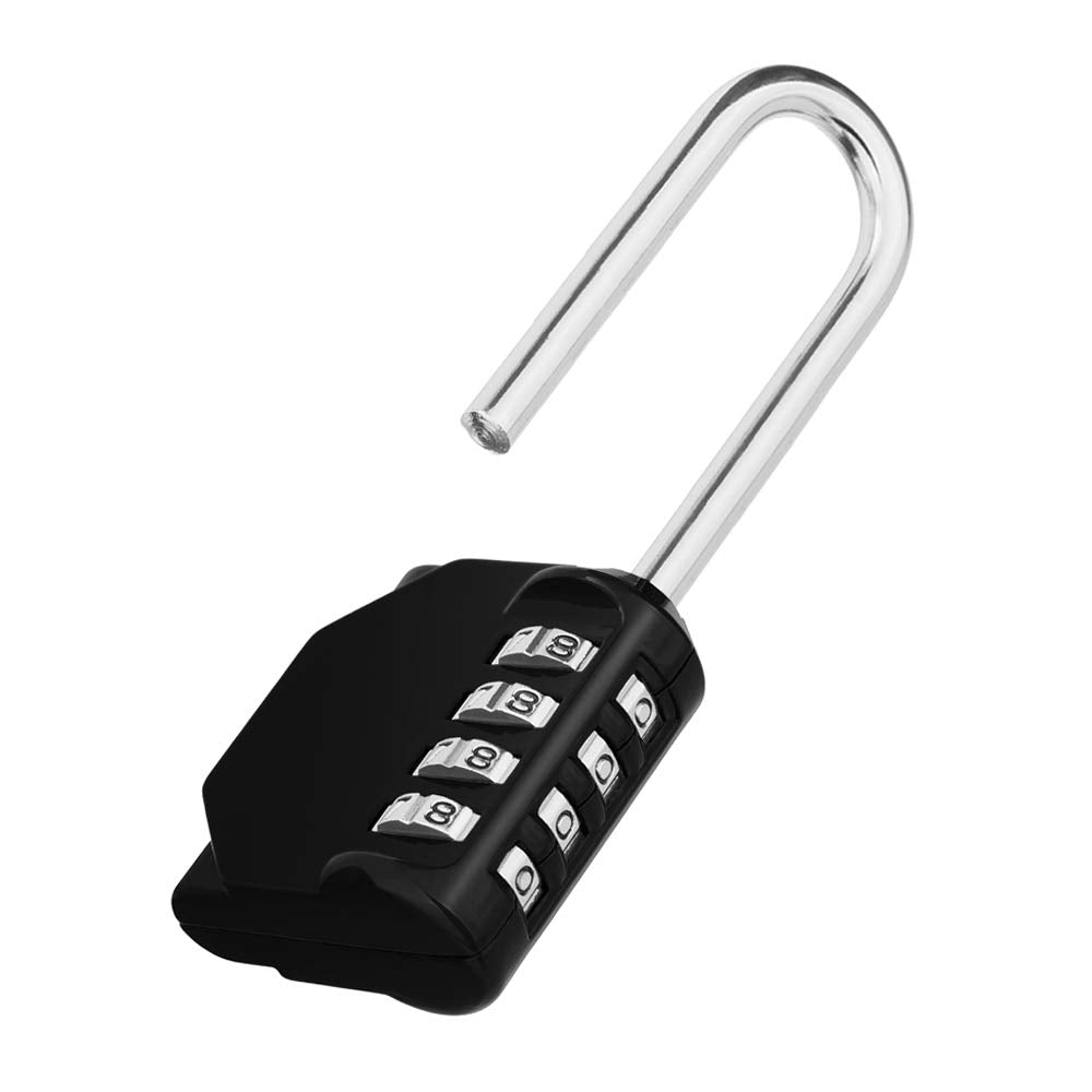 HASTHIP Black XX Luggage Lock with 4 Digit Combination,Long Shackle Padlock and Outdoor Waterproof Resettable Heavy Duty Long Padlock for Lockers,Outdoor Fence,Shed,Garage HASTHIP Black XX Luggage Lock with 4 Digit Combination,Long Shackle Padlock and Outdoor Waterproof Resettable Heavy Duty Long Padlock for Lockers,Outdoor Fence,Shed,Garage